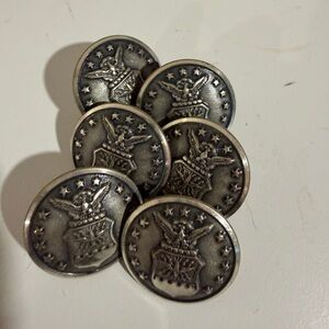 Antique WWII Airforce Silver Eagle Emblem Buttons
